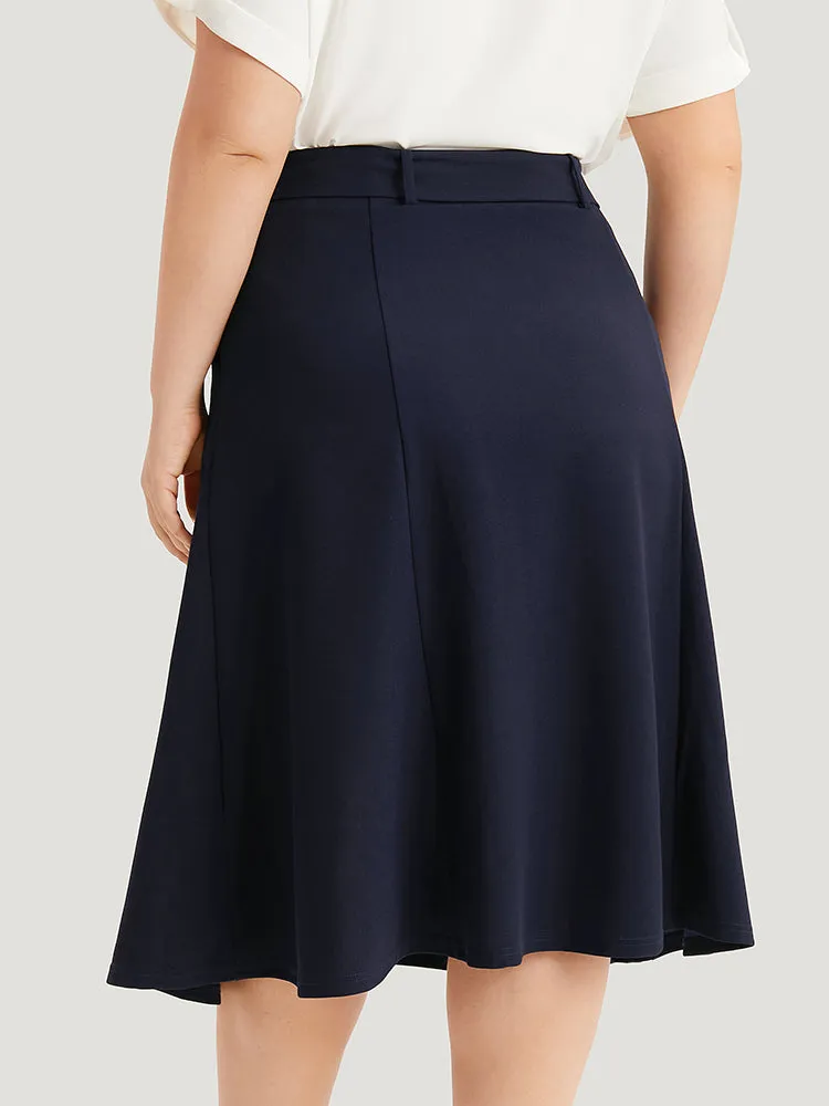 Plain Pocket Belted Buckle Detail Midi Skirt sold by Bloomchic product image thumbnail 4