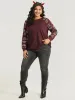 Halloween Skull Print Crew Neck Raglan Sleeve Sweatshirt sold by Bloomchic