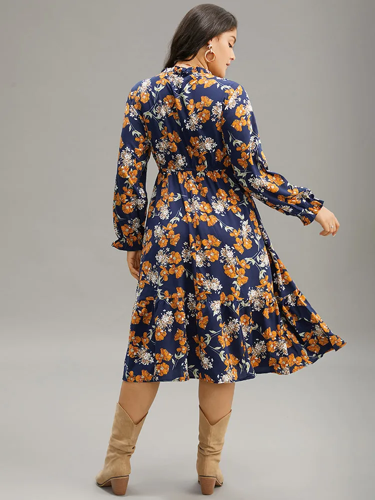 Floral Print Pocket Frill Trim Ruffle Dress sold by Bloomchic product image thumbnail 3