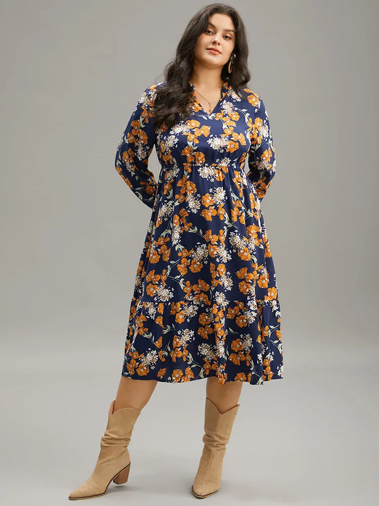 Floral Print Pocket Frill Trim Ruffle Dress sold by Bloomchic product image thumbnail 5