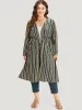 Striped Contrast Pocket Drawstring Knot Drape Kimono sold by Bloomchic