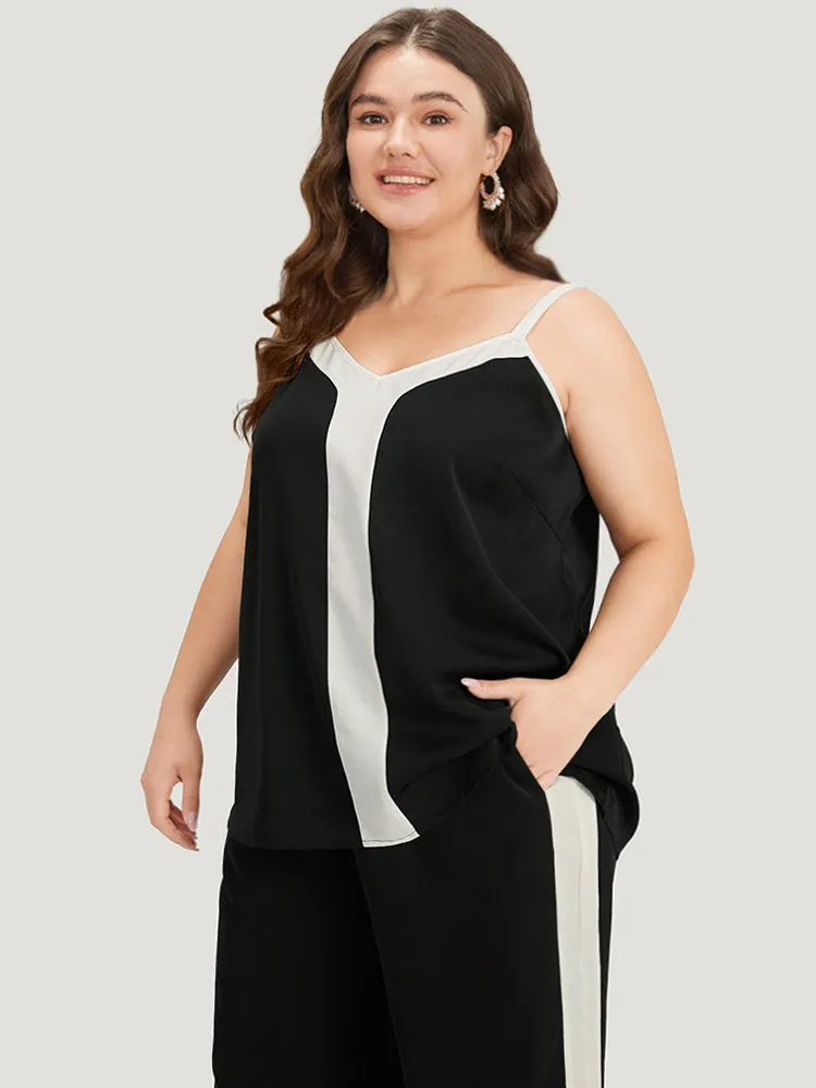 Contrast Adjustable Straps Cami Woven Top sold by Bloomchic product image thumbnail 3