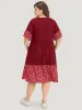 Supersoft Essentials Heart Print Patchwork Flutter Trim Dress sold by Bloomchic