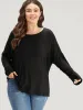 Supersoft Essentials Plain Batwing Sleeve Crew Neck T-shirt sold by Bloomchic