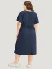 Supersoft Essentials Plain Button Detail Ruffle Sleeve Gathered Square Neck Dress sold by Bloomchic