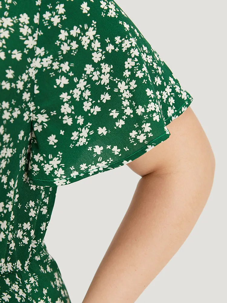 Ditsy Floral Pocket Button Detail Elastic Waist Ties Dress sold by Bloomchic product image thumbnail 5