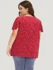 Polka Dot Keyhole Flutter Sleeve Layered Hem Blouse sold by Bloomchic