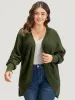 Solid Batwing Sleeve Curved Hem Cardigan sold by Bloomchic