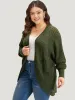 Solid Batwing Sleeve Curved Hem Cardigan sold by Bloomchic