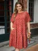 Ditsy Floral Pocket Layered Patchwork Crew Neck Dress sold by Bloomchic