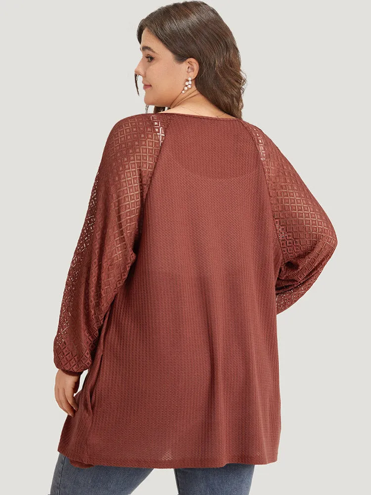 Solid Button Through Pocket Mesh Raglan Sleeve Kimono sold by Bloomchic product image thumbnail 2