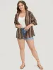 Boho Print Open Front Half Sleeve Kimono sold by Bloomchic