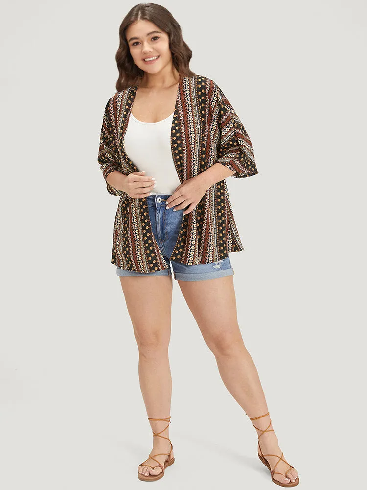 Boho Print Open Front Half Sleeve Kimono sold by Bloomchic product image thumbnail 5