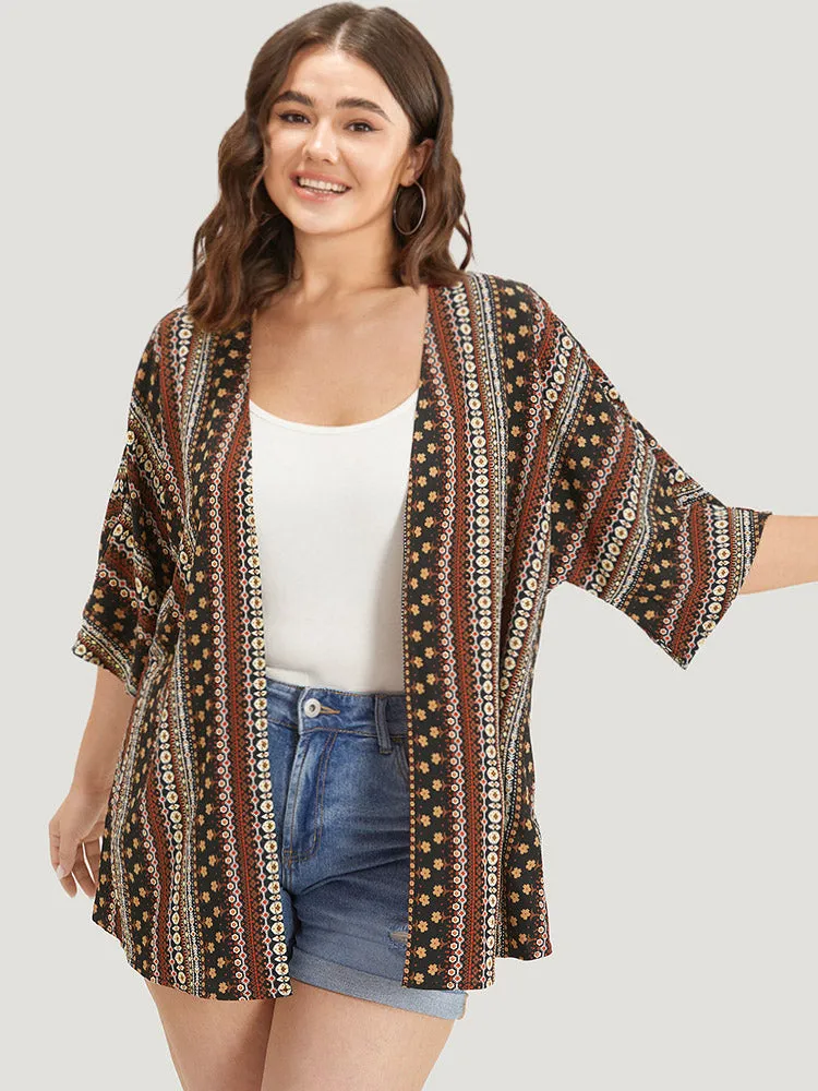 Boho Print Open Front Half Sleeve Kimono sold by Bloomchic product image thumbnail 3