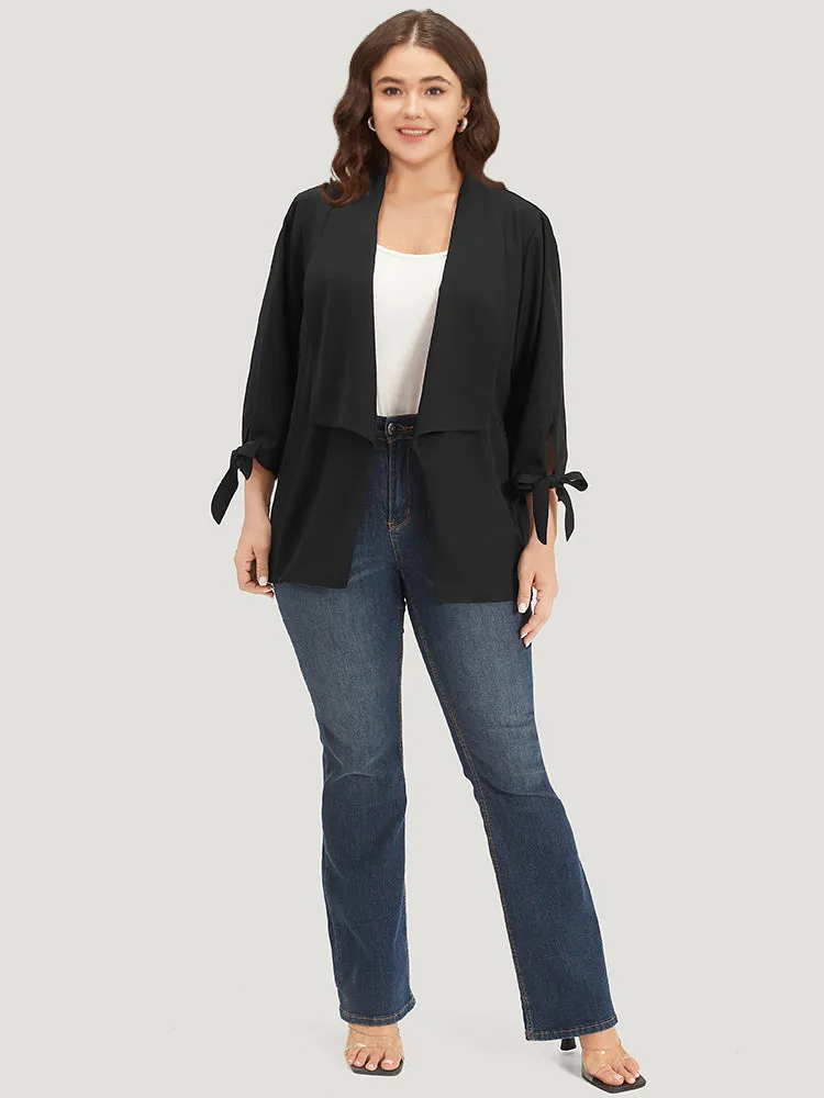 Solid Twist Sleeve Asymmetrical Hem Blazer sold by Bloomchic product image thumbnail 4