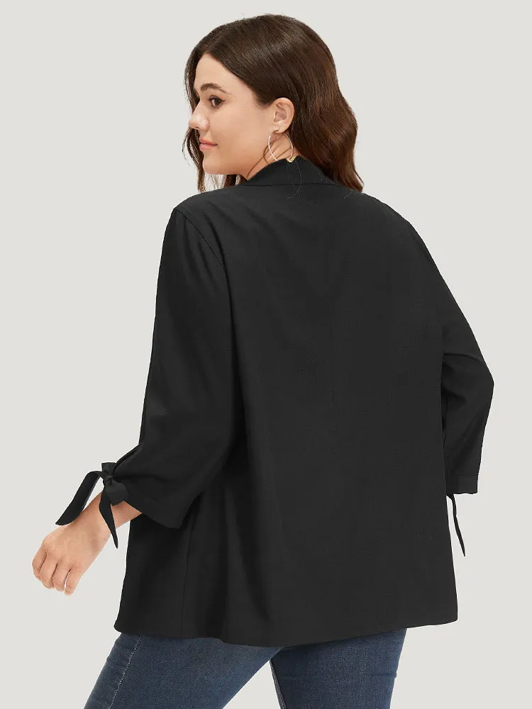 Solid Twist Sleeve Asymmetrical Hem Blazer sold by Bloomchic product image thumbnail 3