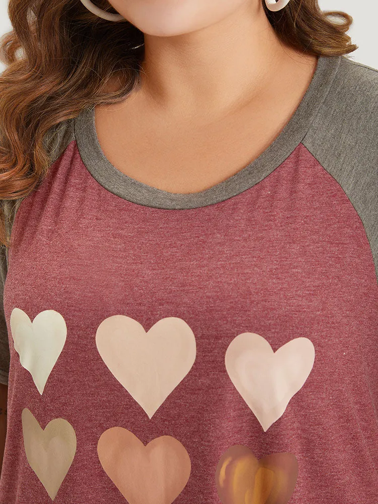 Supersoft Essentials Heart Print Round Neck Raglan Sleeve Dress sold by Bloomchic product image thumbnail 5