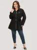 Solid Belted Button Detail Zipper Pocket Coat sold by Bloomchic
