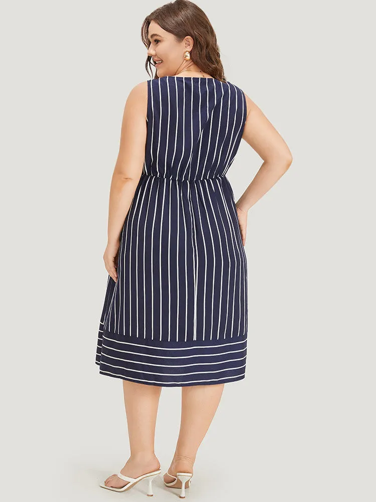 Striped Button Detail Elastic Waist Pocket Tank Dress sold by Bloomchic product image thumbnail 2