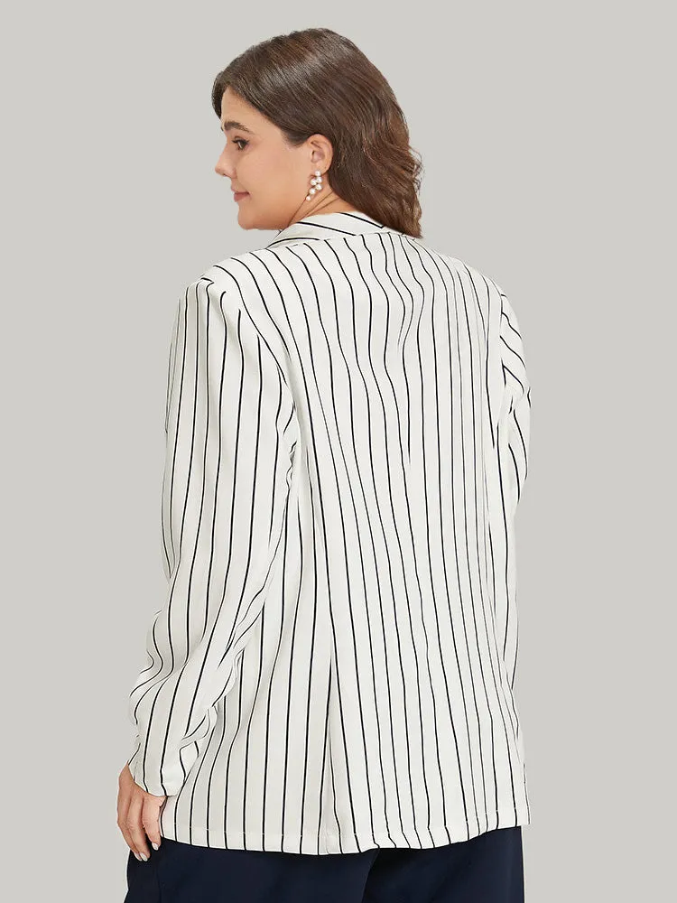 Striped Pocket Gathered Lapel Collar Blazer sold by Bloomchic product image thumbnail 2