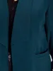 Solid Lapel Collar Drape Pocket Ruched Cuffs Blazer sold by Bloomchic