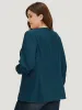 Solid Lapel Collar Drape Pocket Ruched Cuffs Blazer sold by Bloomchic