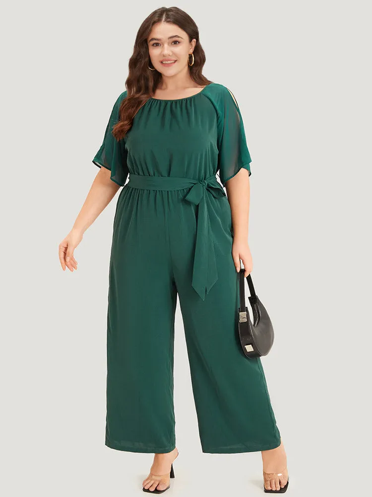 Solid Belted Pocket Cut Out Zipper Jumpsuit sold by Bloomchic product image thumbnail 2