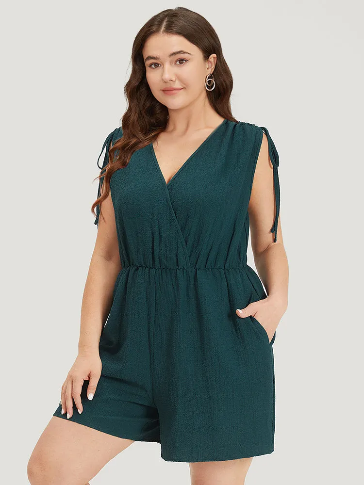 Plain Pocket Drawstring Surplice Neck Tank Jumpsuit sold by Bloomchic product image thumbnail 2