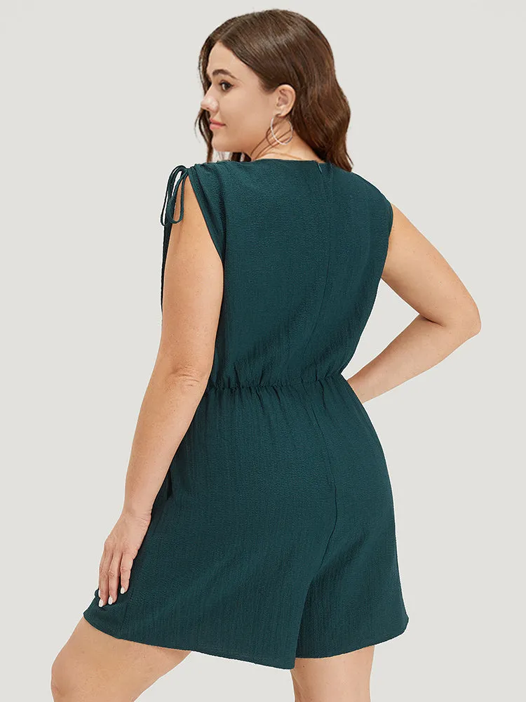 Plain Pocket Drawstring Surplice Neck Tank Jumpsuit sold by Bloomchic product image thumbnail 3