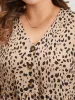 Leopard Print Bell Sleeve Button Up Ruffle Layered Hem Dress sold by Bloomchic