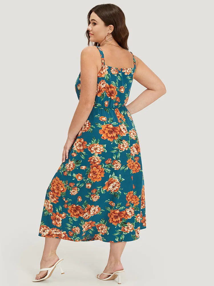 Floral Print Cowl Neck Pocket Cami Dress sold by Bloomchic product image thumbnail 4