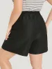 Plain Flap Pocket Drawstring Shorts sold by Bloomchic