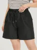 Plain Flap Pocket Drawstring Shorts sold by Bloomchic