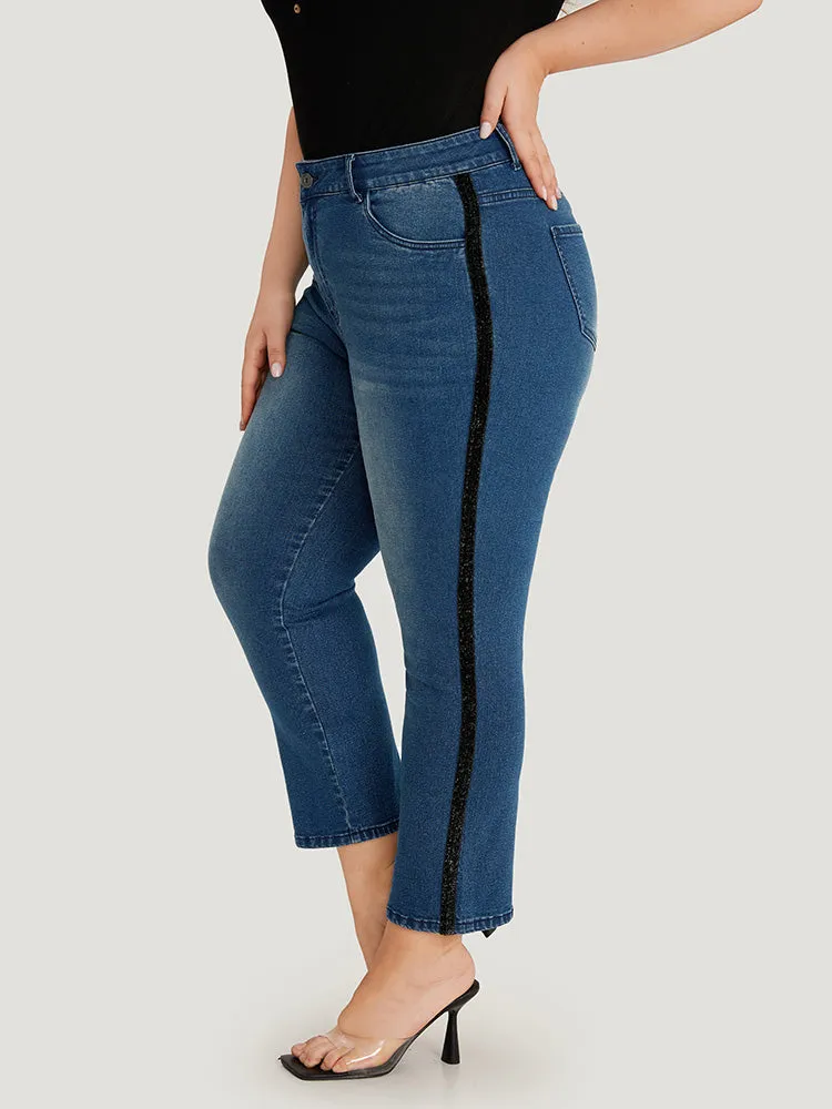 Glitter Patchwork High Rise Very Stretchy Jeans sold by Bloomchic