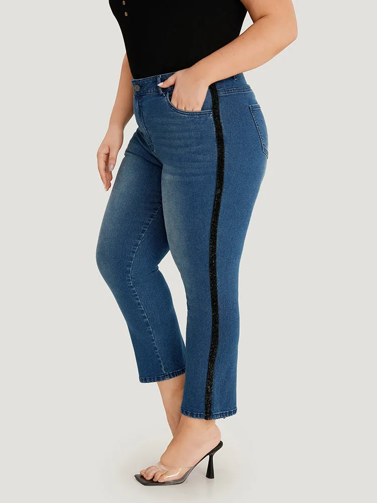 Glitter Patchwork High Rise Very Stretchy Jeans sold by Bloomchic product image thumbnail 5