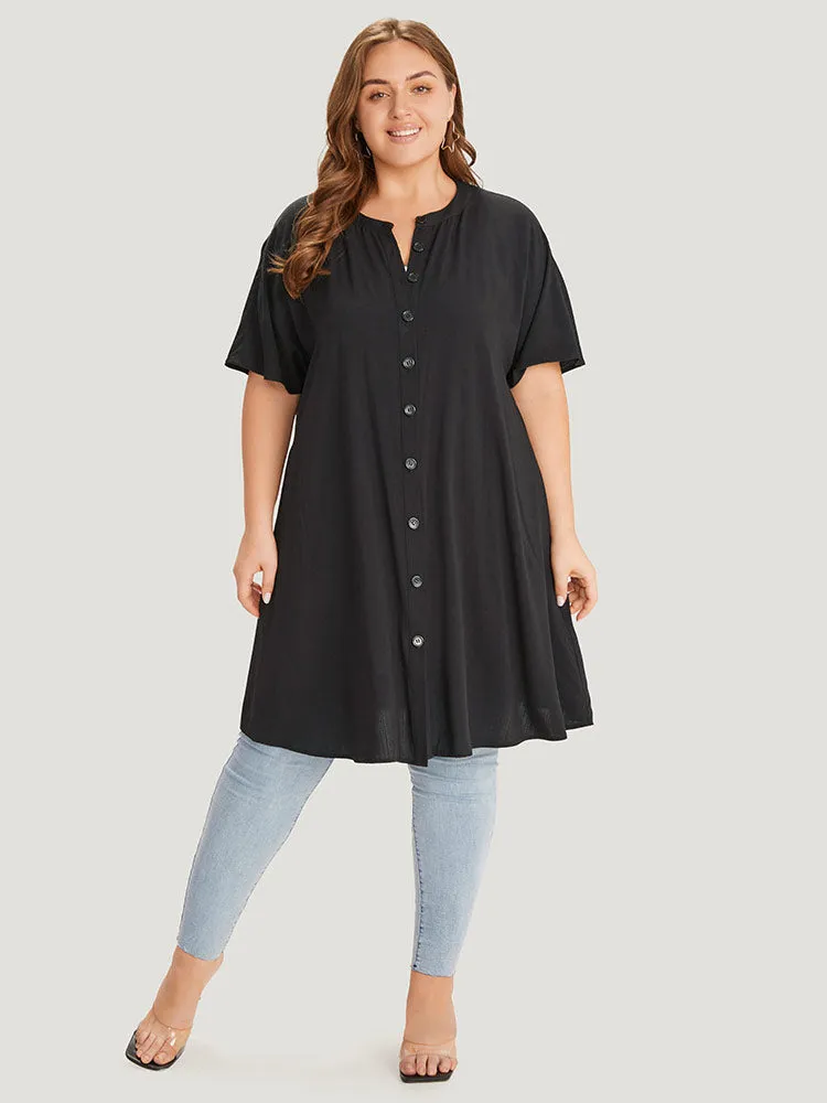 Supersoft Essentials Plain Button Through Dolman Sleeve Ruffle Hem Kimono sold by Bloomchic product image thumbnail 4