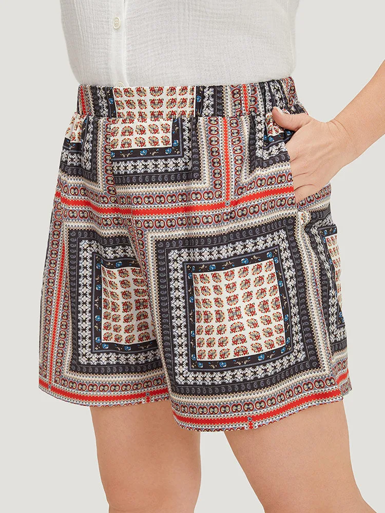 Moroccan Print Pocket Elastic Waist Shorts sold by Bloomchic product image thumbnail 3