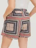 Moroccan Print Pocket Elastic Waist Shorts sold by Bloomchic