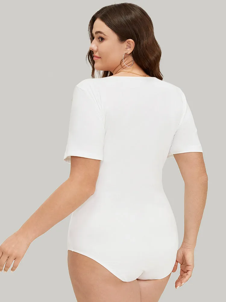 Plain Notched Regular Sleeve Bodysuit sold by Bloomchic product image thumbnail 2