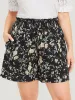 Floral Knot Shirred Pocket Paperbag Waist Shorts sold by Bloomchic
