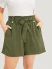 Solid Paperbag Waist Knot Front Belt Shorts sold by Bloomchic