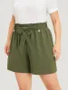 Solid Paperbag Waist Knot Front Belt Shorts sold by Bloomchic