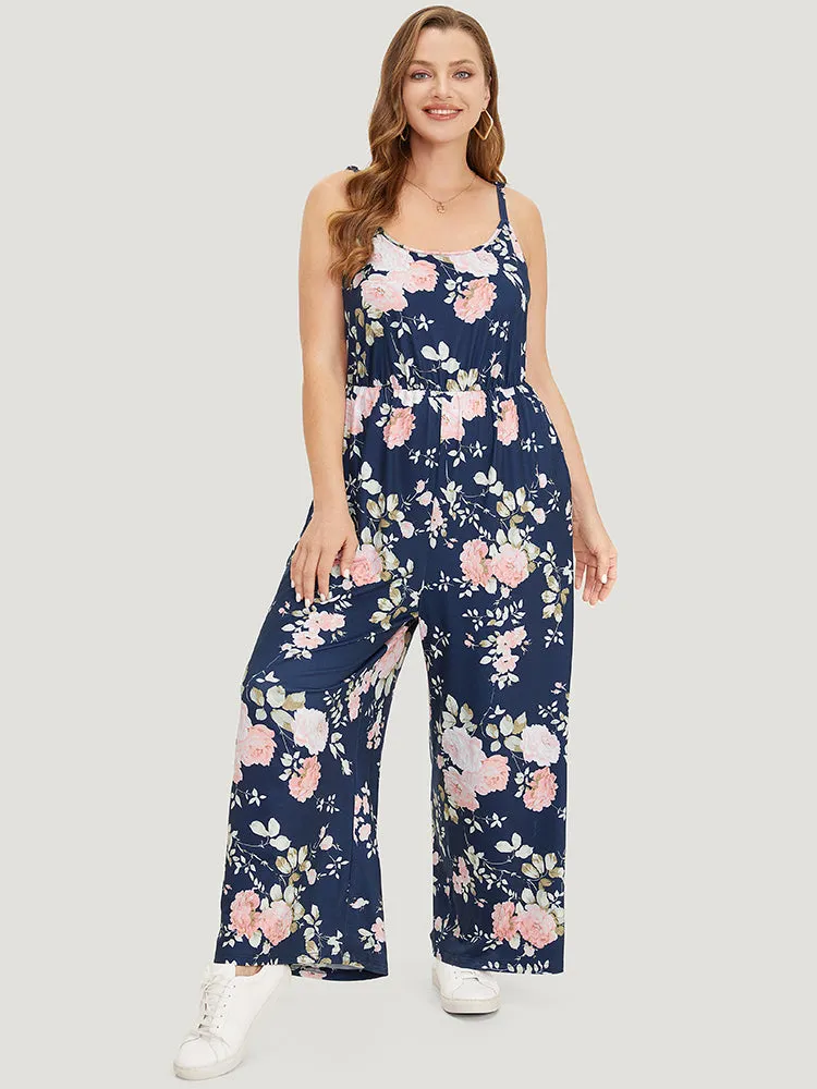 Floral Print Pocket Scoop Neck Cami Jumpsuit sold by Bloomchic product image thumbnail 3