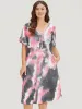 Tie Dye Pocket V Neck Dolman Sleeve Dress sold by Bloomchic