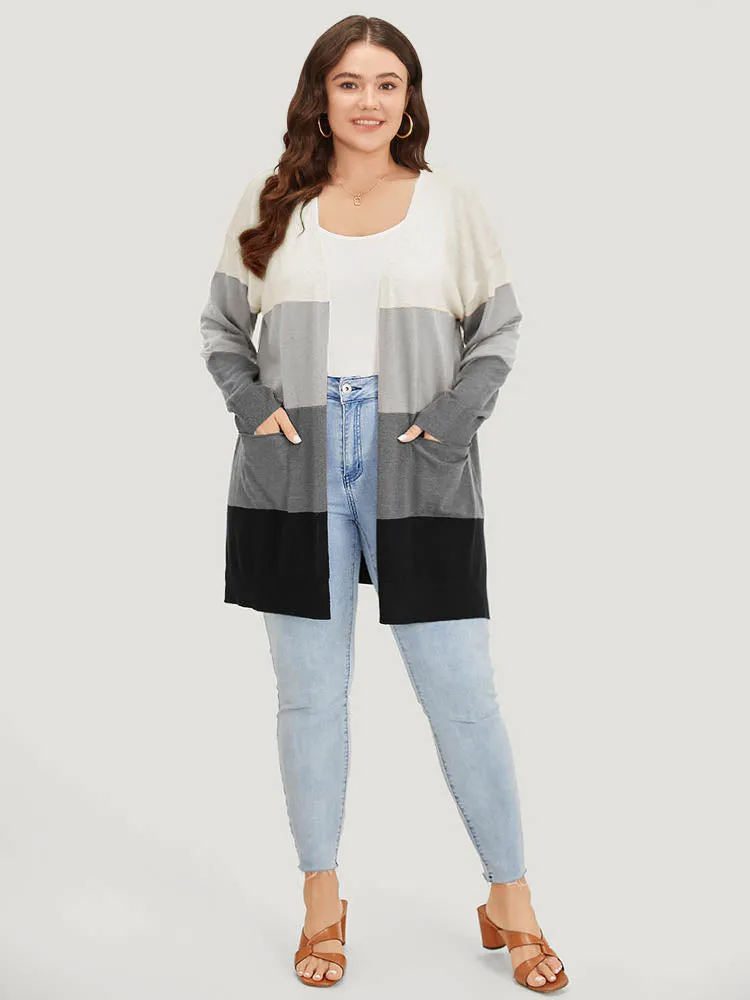 Supersoft Essentials Colorblock Contrast Pocket Split Side Cardigan sold by Bloomchic product image thumbnail 5