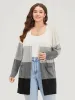 Supersoft Essentials Colorblock Contrast Pocket Split Side Cardigan sold by Bloomchic