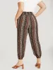 Bandana Print Pocket Shirred Ties Pants sold by Bloomchic