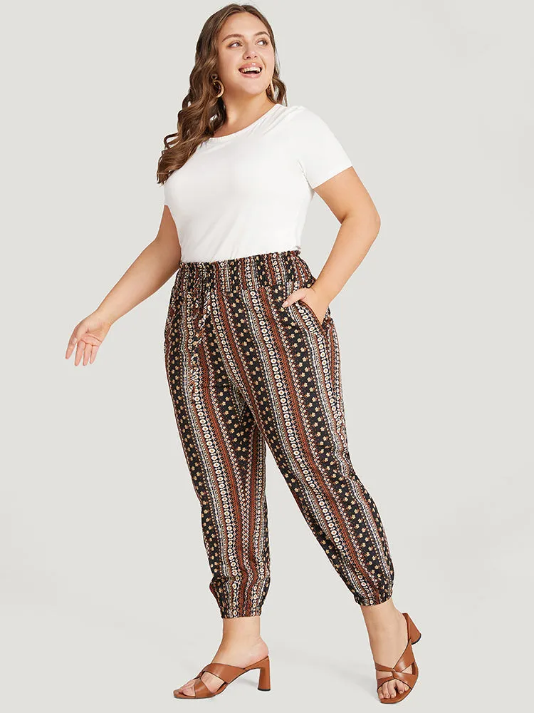 Bandana Print Pocket Shirred Ties Pants sold by Bloomchic product image thumbnail 4