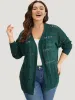 Geometric Eyelet Open Front Loose Cardigan sold by Bloomchic