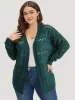 Geometric Eyelet Open Front Loose Cardigan sold by Bloomchic
